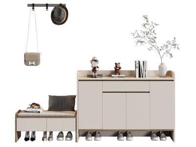 现代玄关鞋柜 换鞋凳