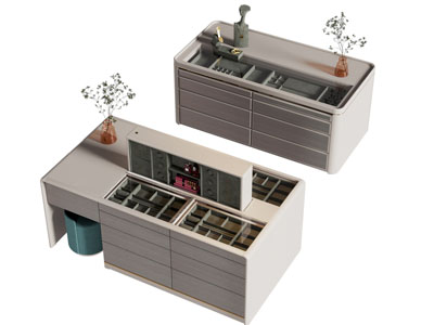 现代衣帽间中岛柜 珠宝首饰展柜