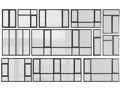 现代玻璃平开窗户3d模型 现代玻璃平开窗户