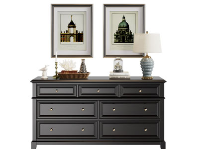 美式玄关柜 边柜 斗柜3d模型 美式玄关柜 边柜 斗柜