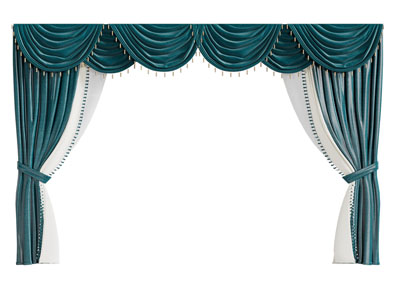 欧式布艺窗帘窗纱3d模型 欧式布艺窗帘窗纱