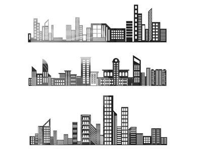 现代建筑剪影 剪纸 墙饰3d模型 现代建筑剪影 剪纸 墙饰