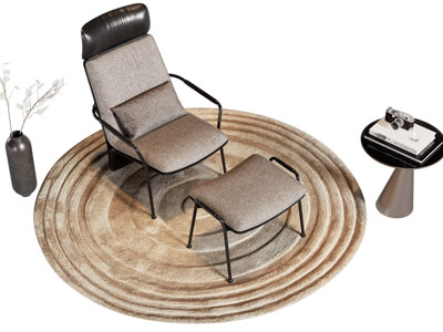 侘寂风休闲椅子 边几