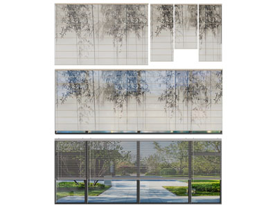 新中式拉帘 卷帘 挂帘 竹帘3d模型 新中式拉帘 卷帘 挂帘 竹帘