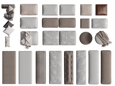 现代长方形沙发垫 坐垫 飘窗垫3d模型 现代长方形沙发垫 坐垫 飘窗垫