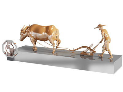 新中式农耕雕塑雕刻 摆件组合3d模型 新中式农耕雕塑雕刻 摆件组合