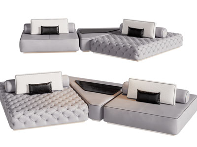 现代拼接多人沙发3d模型 现代拼接多人沙发