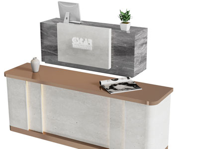 现代前台接待台3d模型 现代前台接待台