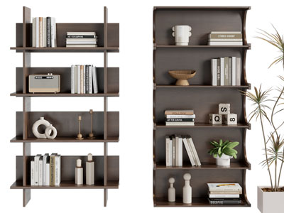 现代开放式墙面书柜 书架