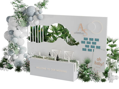 现代气球婚庆美陈 户外装置 摆件组合3d模型 现代气球婚庆美陈 户外装置 摆件组合