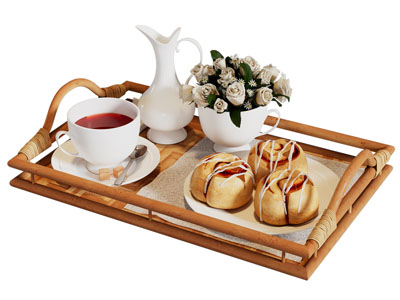 现代食物 装饰品茶盘厨房摆件3d模型 现代食物 装饰品茶盘厨房摆件