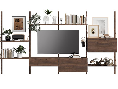 现代中古风电视柜 电视机