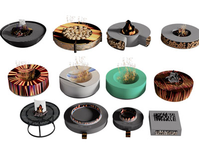 现代篝火 壁炉火炉 火盆3d模型 现代篝火 壁炉火炉 火盆