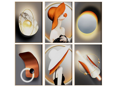 现代立体装饰挂画3d模型 现代立体装饰挂画