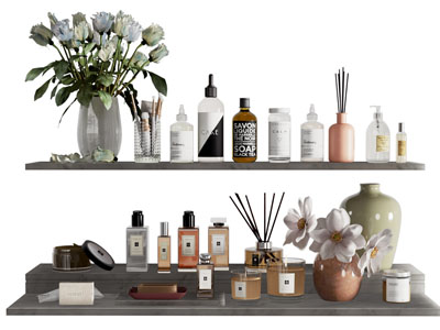 现代香薰 花瓶花卉 摆件组合