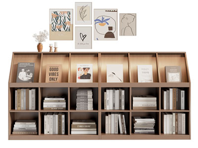 现代开放式书柜