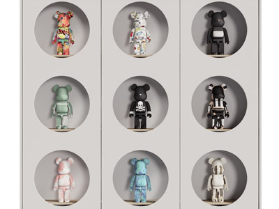 现代暴力熊手办展柜