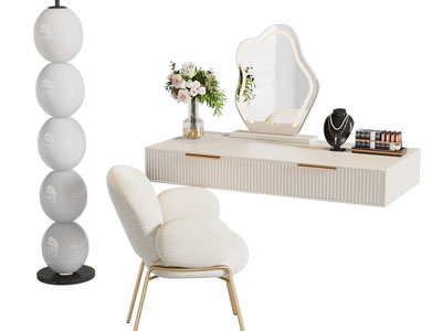 现代轻奢化妆 梳妆台3d模型 现代轻奢化妆 梳妆台