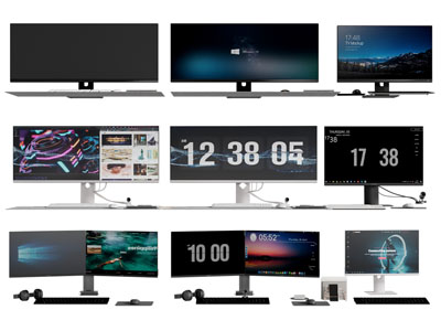 现代电脑 液晶显示屏3d模型 现代电脑 液晶显示屏