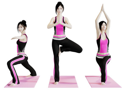 现代练瑜伽的女人