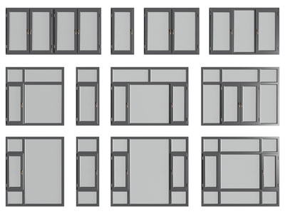 现代玻璃平开窗户3d模型 现代玻璃平开窗户