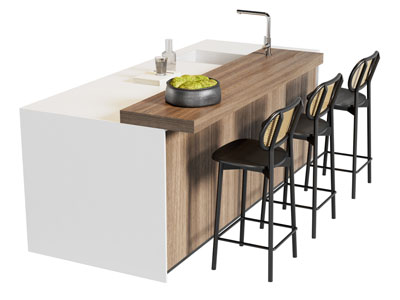 现代吧台吧椅组合3d模型 现代吧台吧椅组合