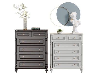 法式玄关柜 边柜 斗柜3d模型 法式玄关柜 边柜 斗柜