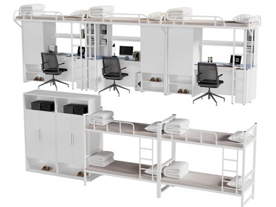 现代宿舍上下床 书桌椅组合