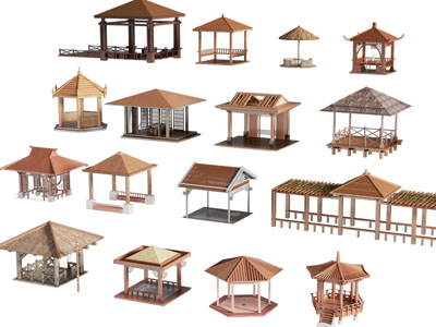 新中式八角亭子 凉亭 廊架