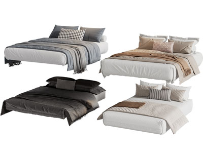 现代布艺双人床