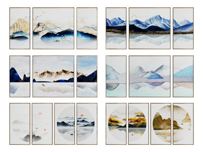 新中式装饰挂画3d模型 新中式装饰挂画