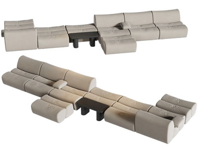 现代多人沙发3d模型 现代多人沙发