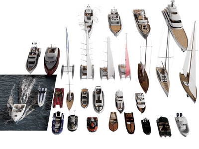 现代游艇 轮船 快艇 橡皮艇 帆船