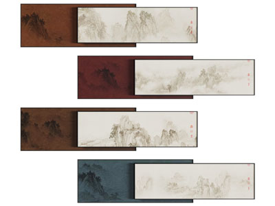 新中式装饰挂画3d模型 新中式装饰挂画