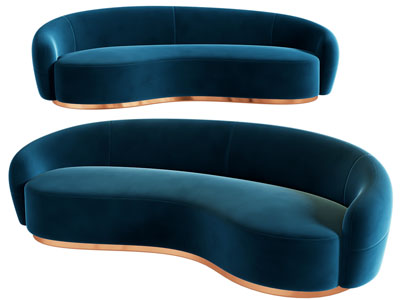 现代轻奢弧形多人沙发3d模型 现代轻奢弧形多人沙发