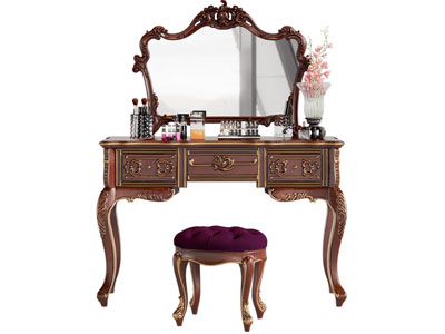 欧式雕花实木化妆 梳妆台3d模型 欧式雕花实木化妆 梳妆台