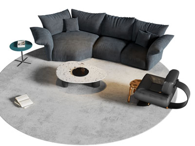 现代多人沙发 单人沙发和茶几组合