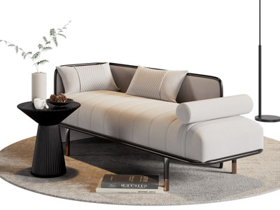 新中式贵妃椅 美人榻 边几