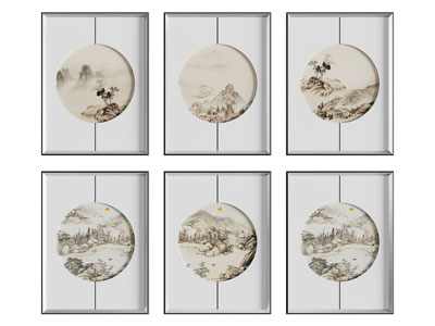 新中式装饰挂画3d模型 新中式装饰挂画