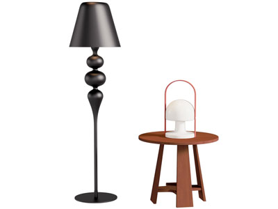 现代中古风落地灯 台灯3d模型 现代中古风落地灯 台灯