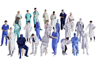 现代医生 护士 护工 男人 女人 多人 人物3d模型 现代医生 护士 护工 男人 女人 多人 人物