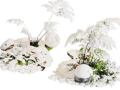 现代雪地景观园艺小品