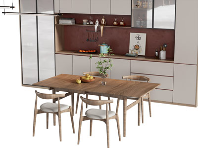 新中式整体橱柜 餐桌椅组合