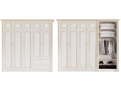 简欧衣柜3d模型 简欧衣柜