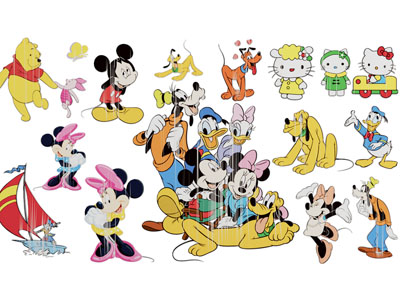 现代迪士尼卡通动物墙贴 剪纸 墙饰3d模型 现代迪士尼卡通动物墙贴 剪纸 墙饰