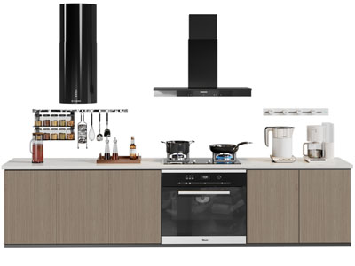 现代集成灶 抽油烟机 厨具组合 厨房电器3d模型 现代集成灶 抽油烟机 厨具组合 厨房电器