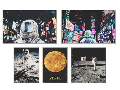 现代宇航员装饰挂画