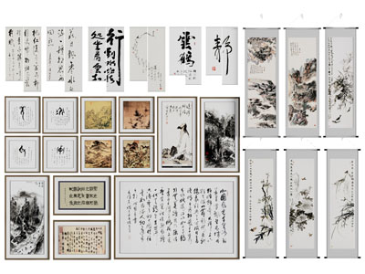 新中式装饰挂画3d模型 新中式装饰挂画