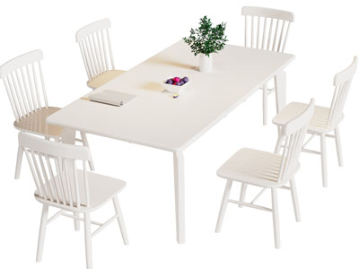 北欧餐桌椅组合3d模型 北欧餐桌椅组合