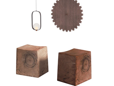 侘寂风实木放凳子 墙饰 吊灯